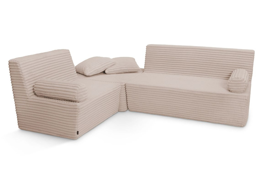 Narożnik z funkcją spania Flexio - Pascall - sztruksowy Beżowy