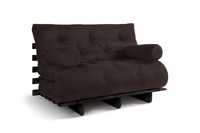Sofa rozkładana 120x200 - Slim Exclusive Black - Pascall Futon Brązowy