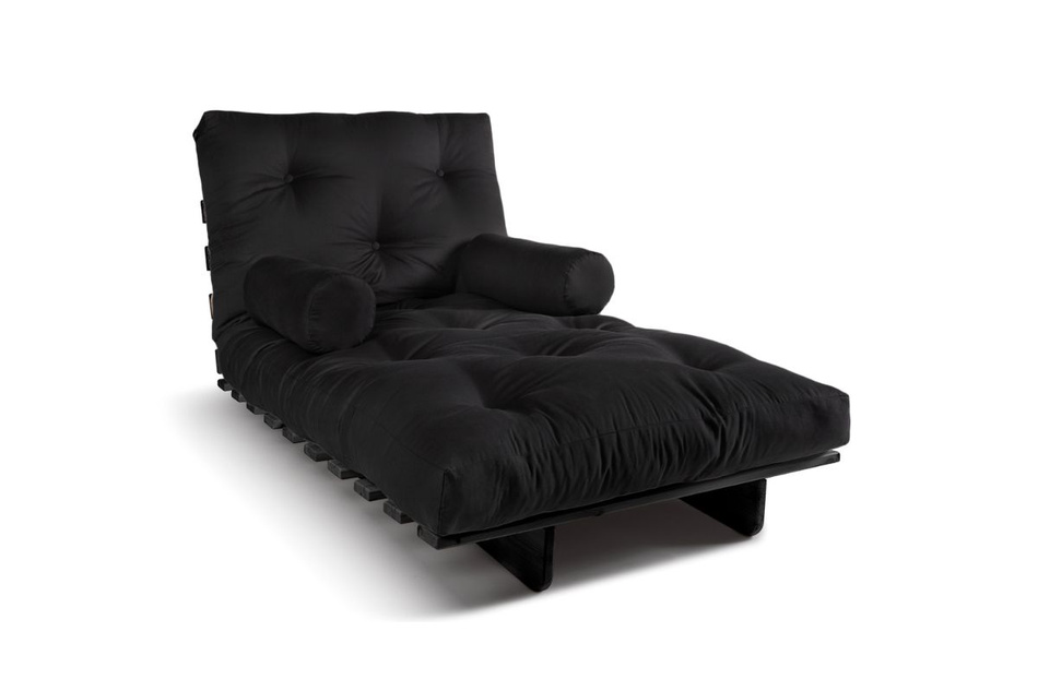 Sofa rozkładana 90x200 - Slim Basic Black - Pascall Futon Czarny