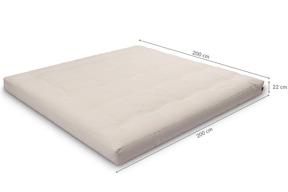 Materac 200x200 naturalny z lateksem i 2x kokosem - Futon Pascall Comfort Relax Hard Szary