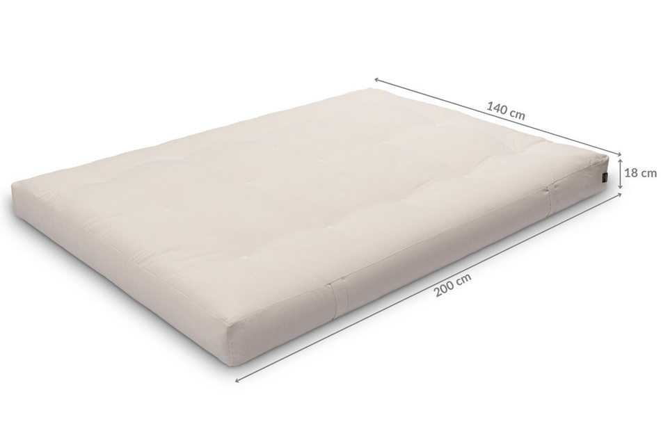 Materac 140x200 naturalny z kokosem - Futon Pascall Medium Duo Coco Szary