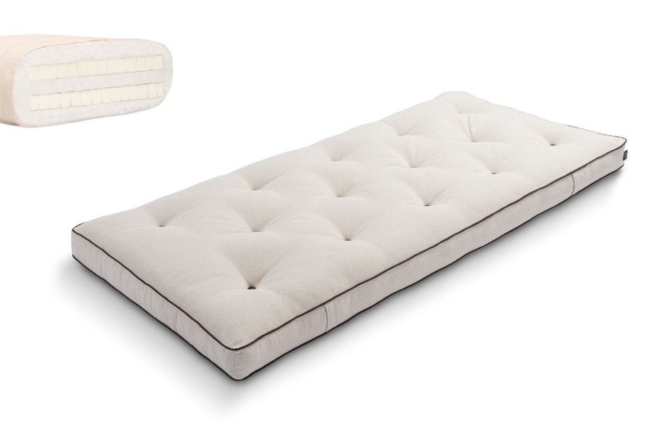 Materac 90x200 naturalny z lateksem - Futon Pascall Slim Duo Latex Kedro Len