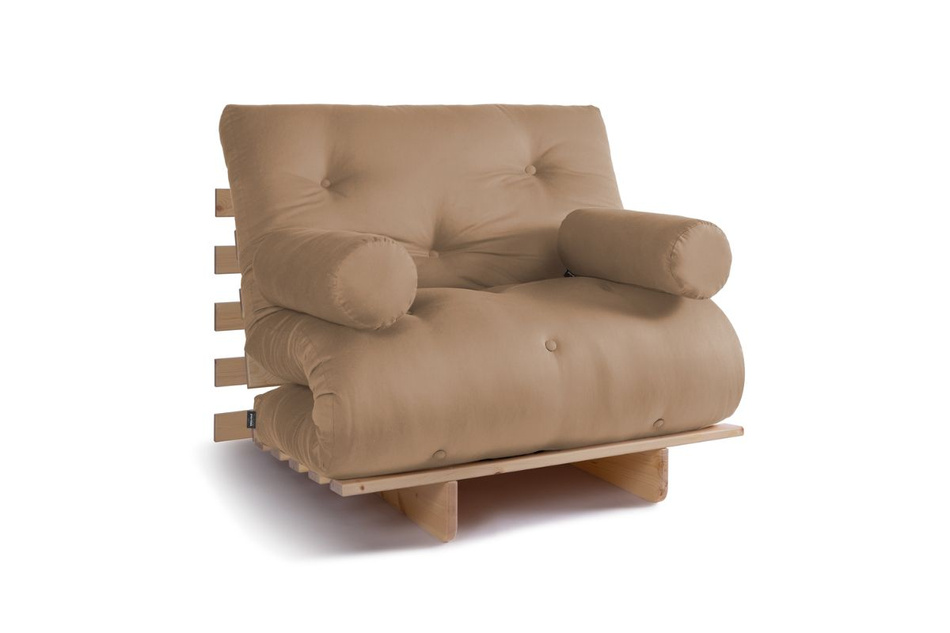 Sofa rozkładana 90x200 - Slim Exclusive Classic - Pascall Futon Beżowy