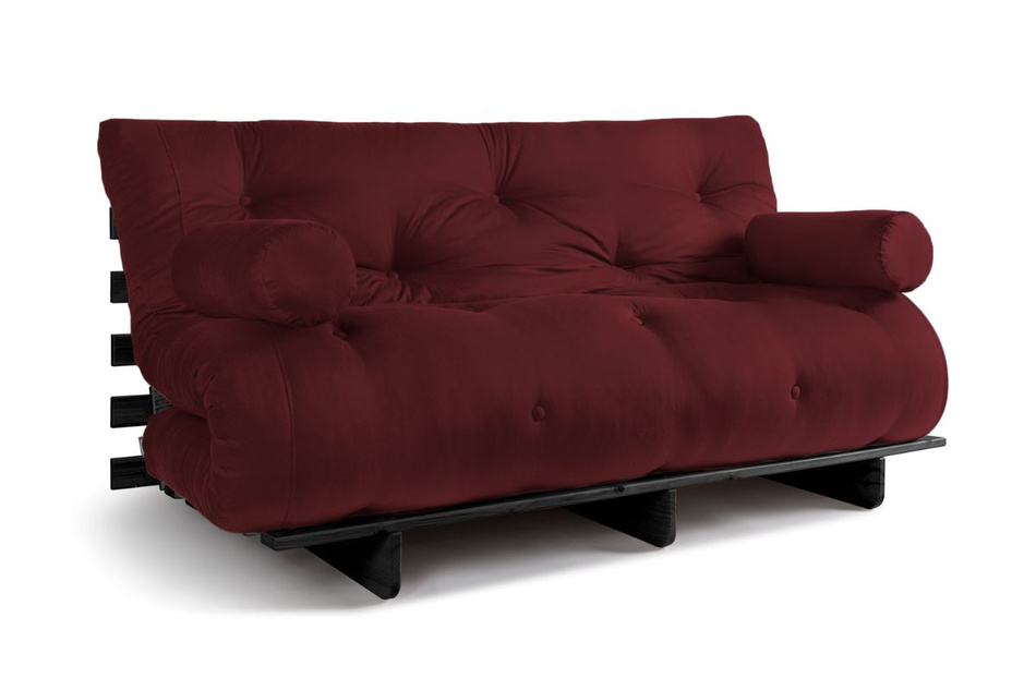 Sofa rozkładana 160x200 - Slim Exclusive Black - Pascall Futon Bordowy