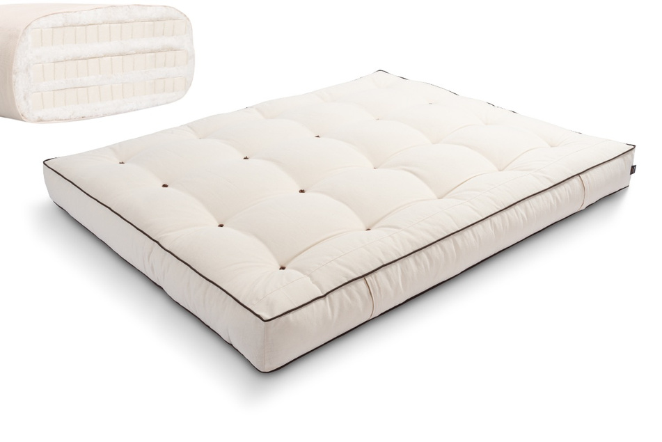 Materac 200x200 naturalny z lateksem - Futon Pascall Comfort Trio Latex Kedro Ecru