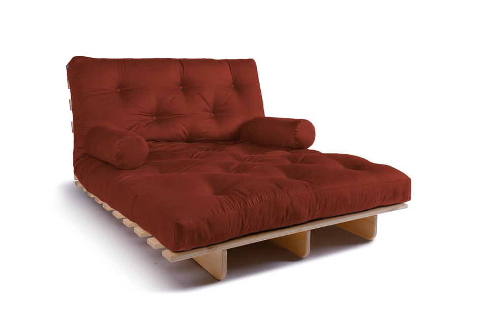 Sofa rozkładana 120x200 - Slim Exclusive Classic - Pascall Futon Ceglany